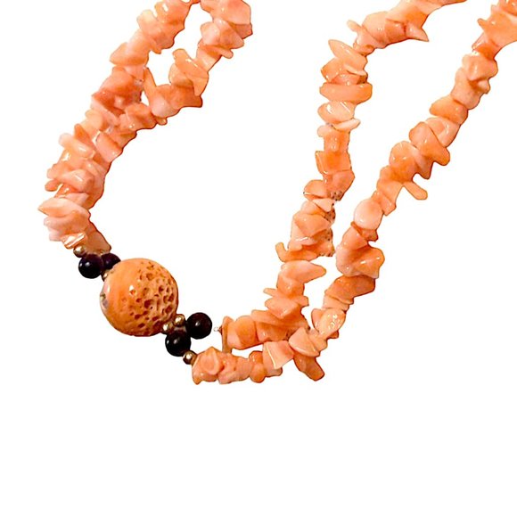 DISCO LEMONADE Vintage Natural Angel Skin Coral Beaded Necklace, Angelskin,Angel - Picture 10 of 16